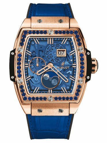 AAA Replica Hublot Spirit Of Big Bang Moonphase King Gold Dark Blue Watch 647.OX.5181.LR.1201